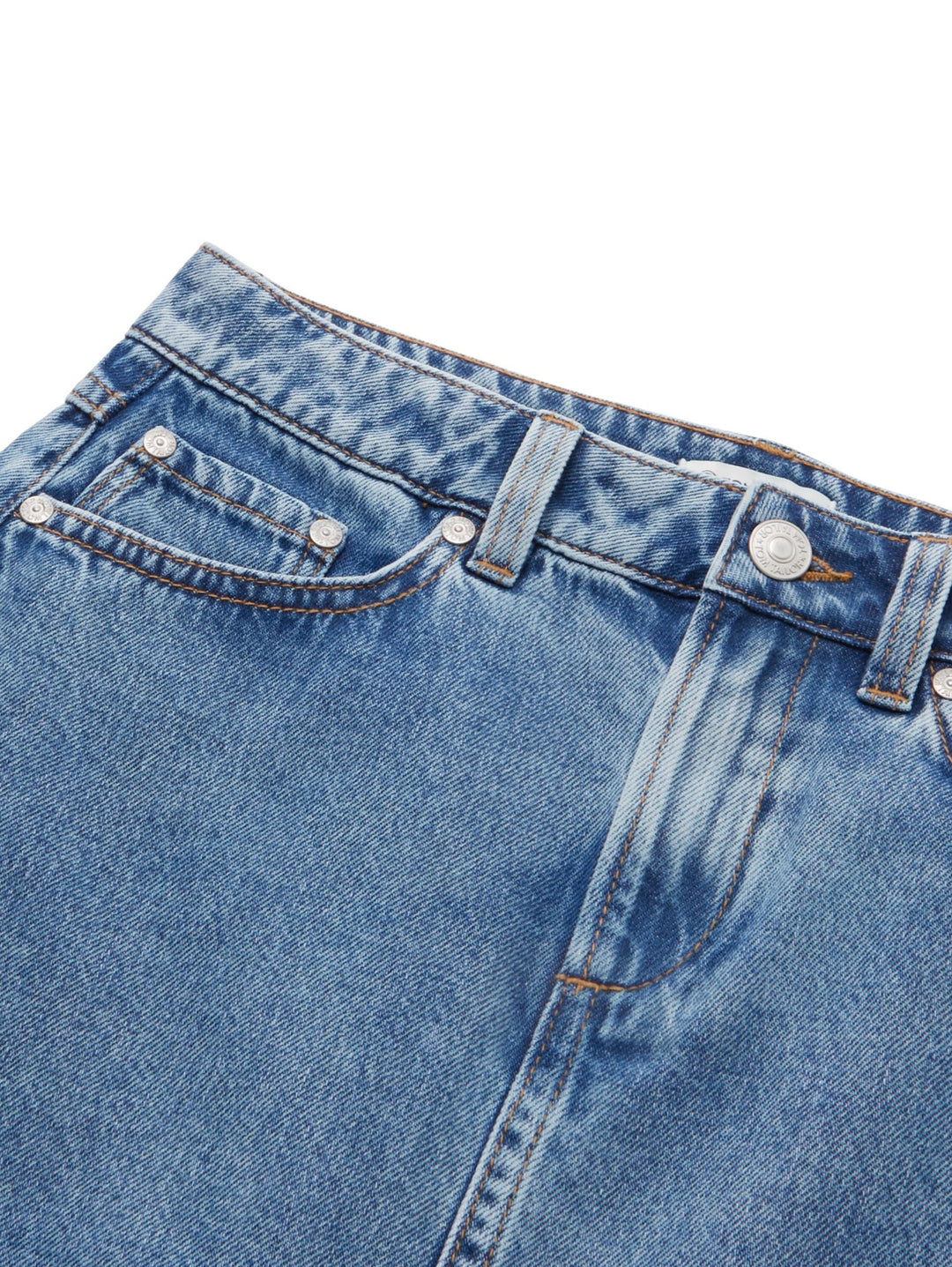Maxi denim skirt with recycled cotton - Blue