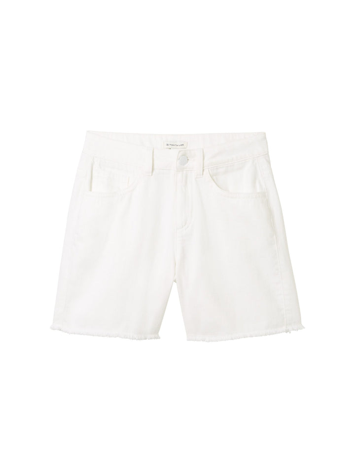 Denim shorts with recycled cotton - White