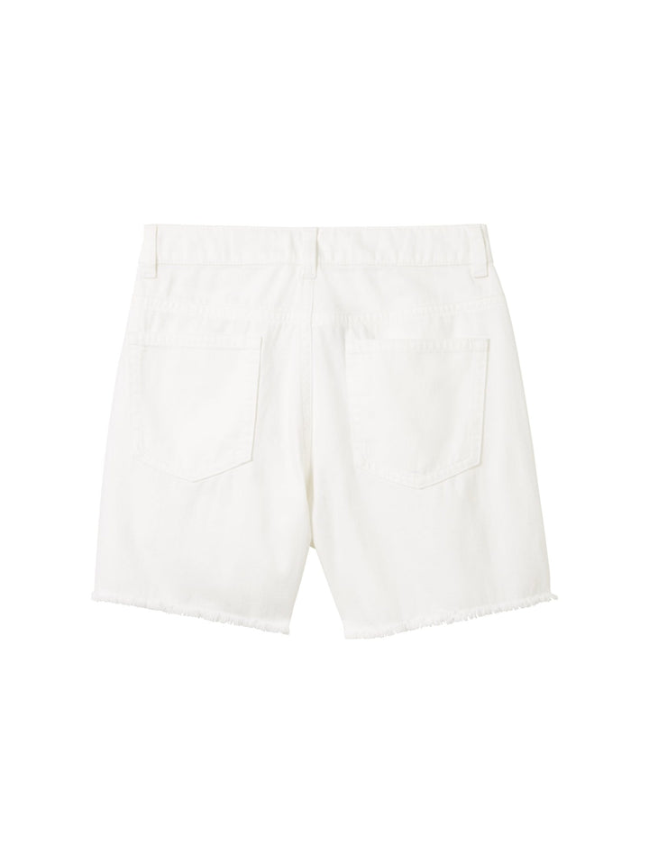 Denim shorts with recycled cotton - White
