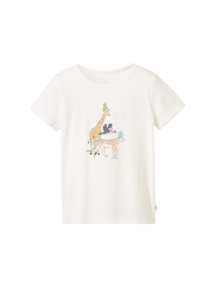 T-shirt with a giraffe print - White