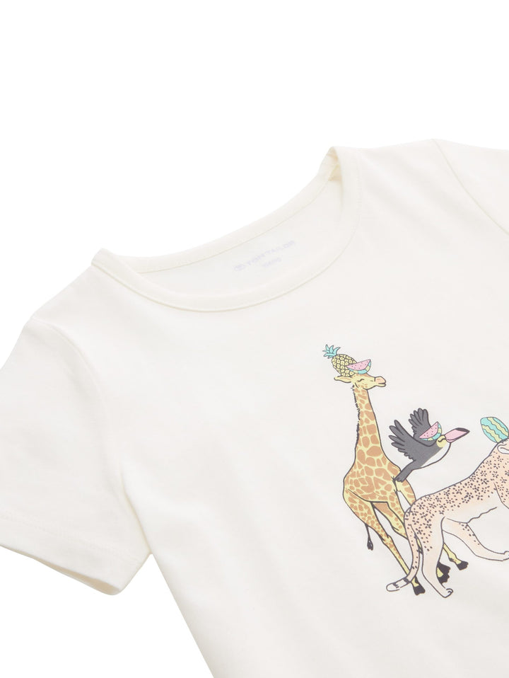 T-shirt with a giraffe print - White