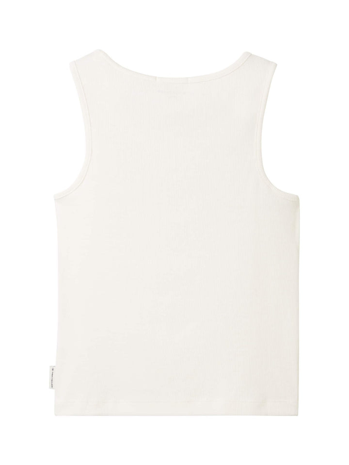 Cropped top with a ribbed texture - White