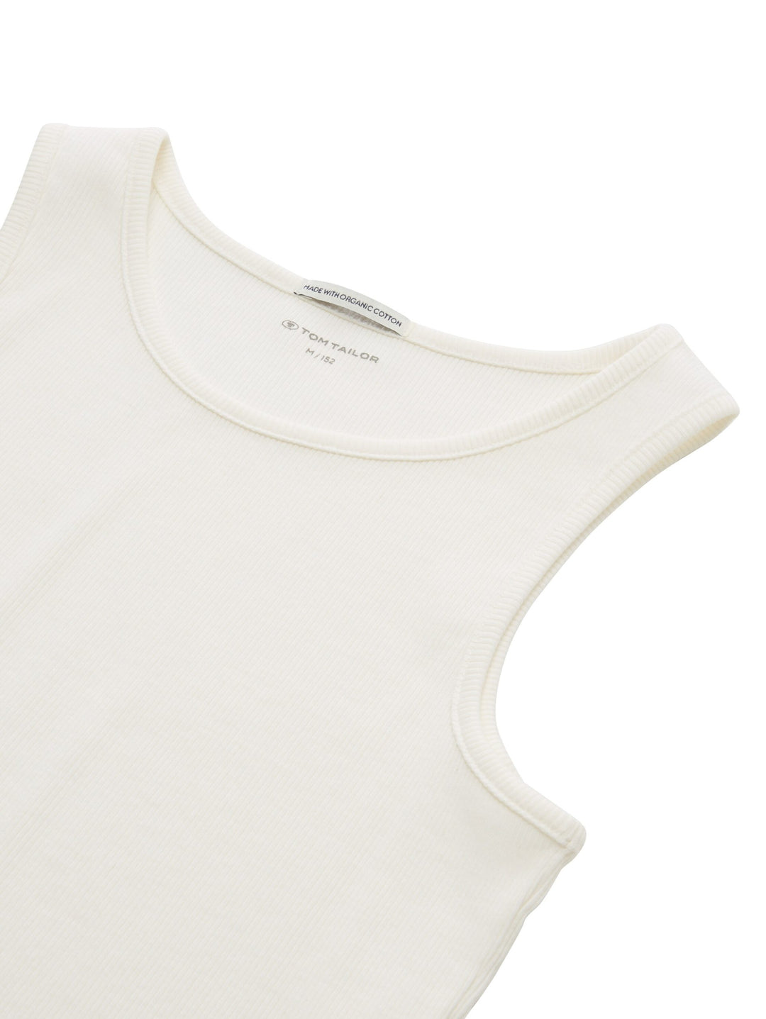 Cropped top with a ribbed texture - White