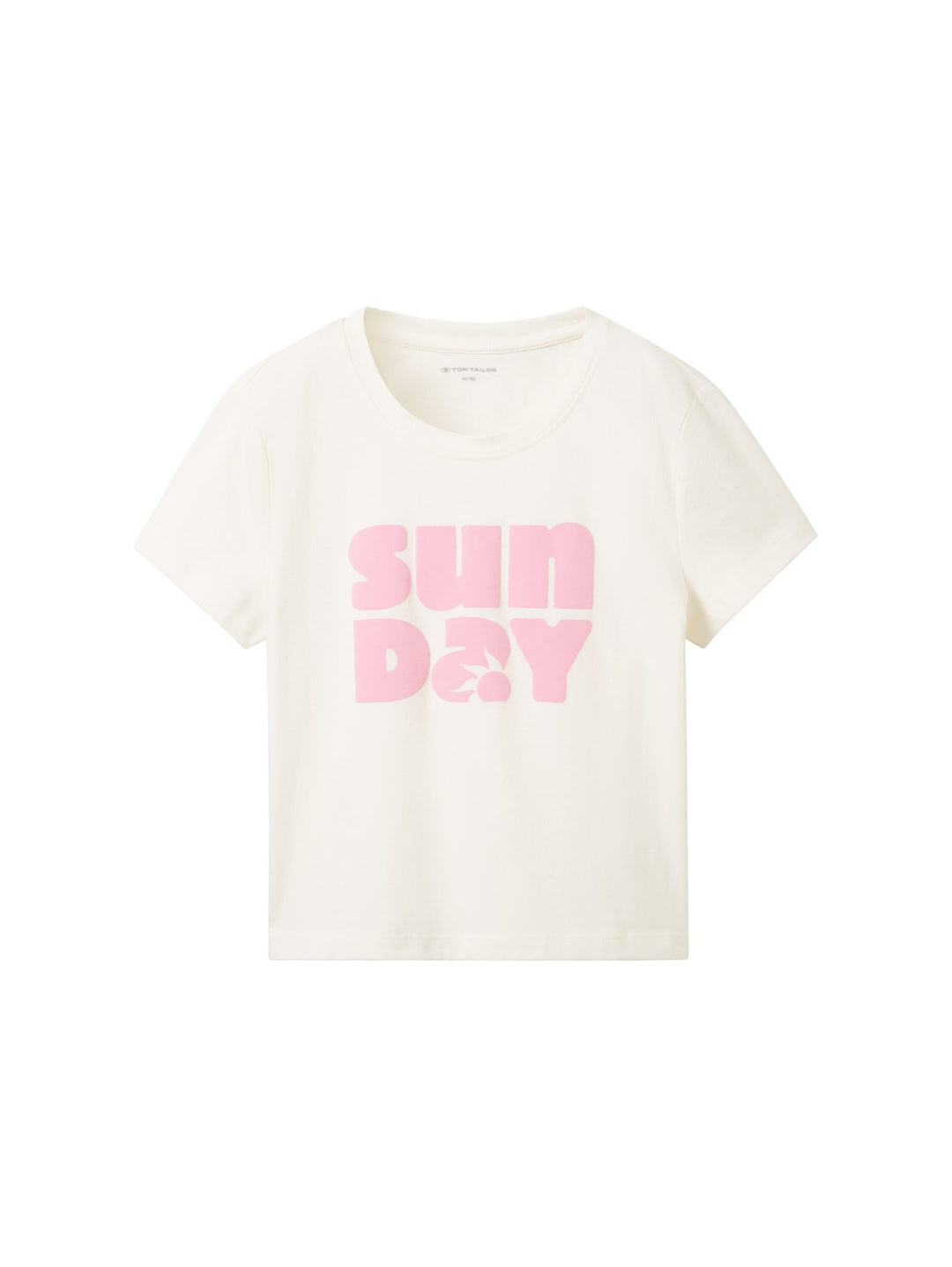 Cropped T-shirt with a text print - White
