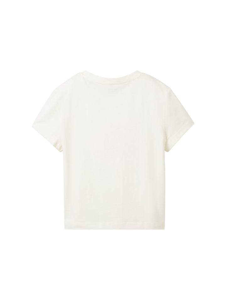 Cropped T-shirt with a text print - White