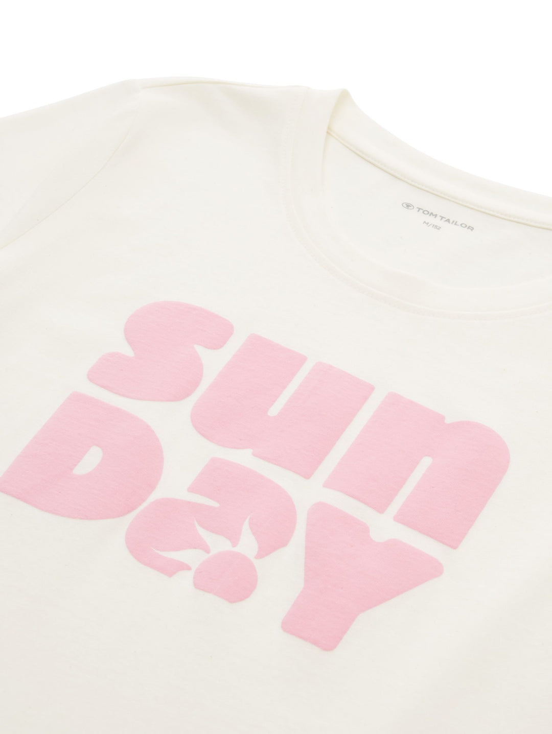Cropped T-shirt with a text print - White