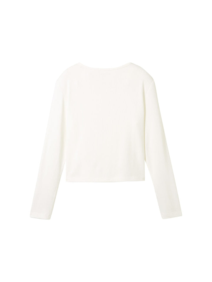 Cropped Cardigan with LENZING™ ECOVERO™ - White
