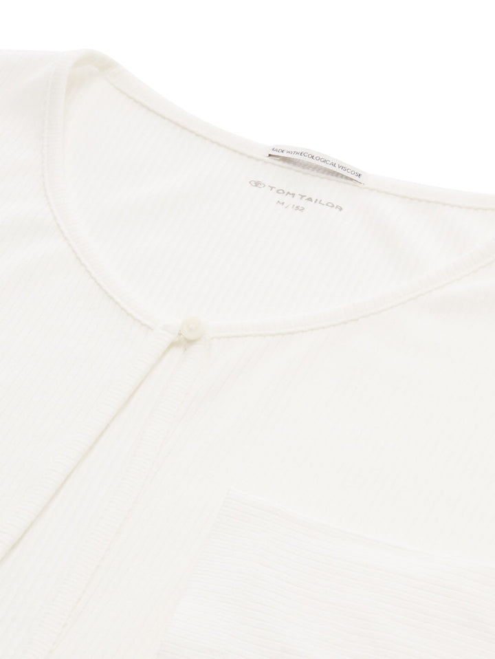 Cropped Cardigan with LENZING™ ECOVERO™ - White