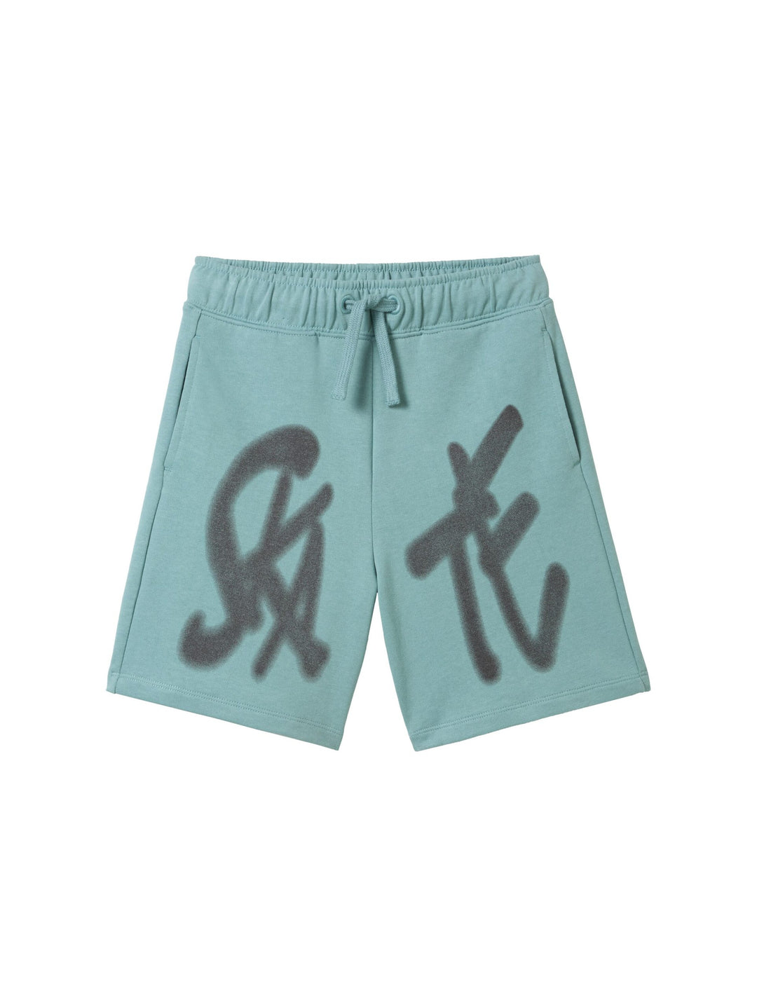 Sweat shorts with a print - Green