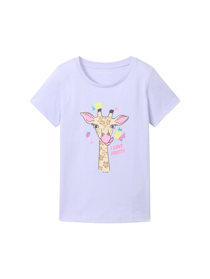 T-shirt with a glitter print - Violet