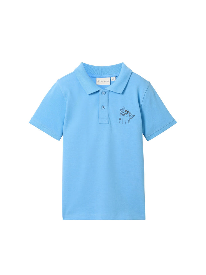 Polo shirt with a motif print - Blue