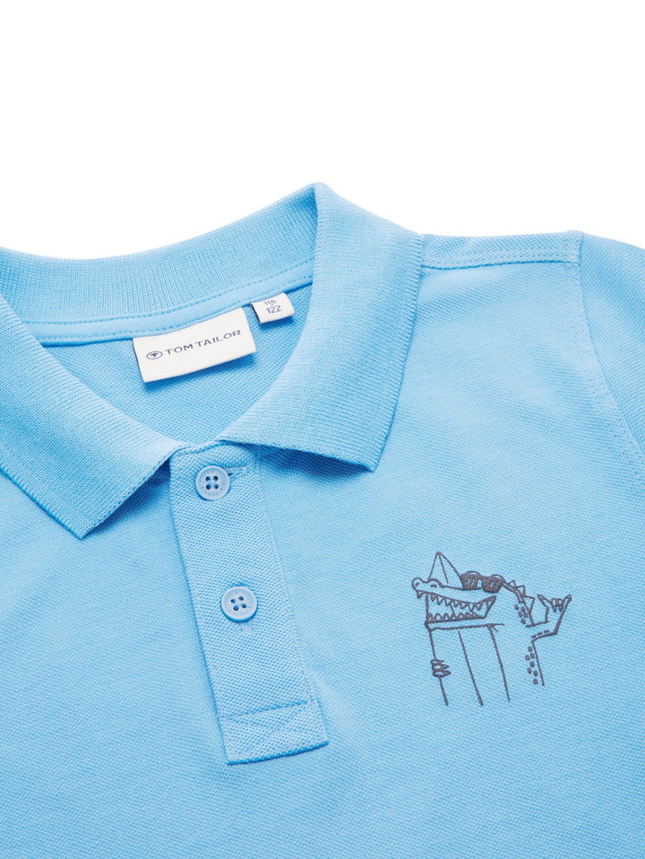 Polo shirt with a motif print - Blue