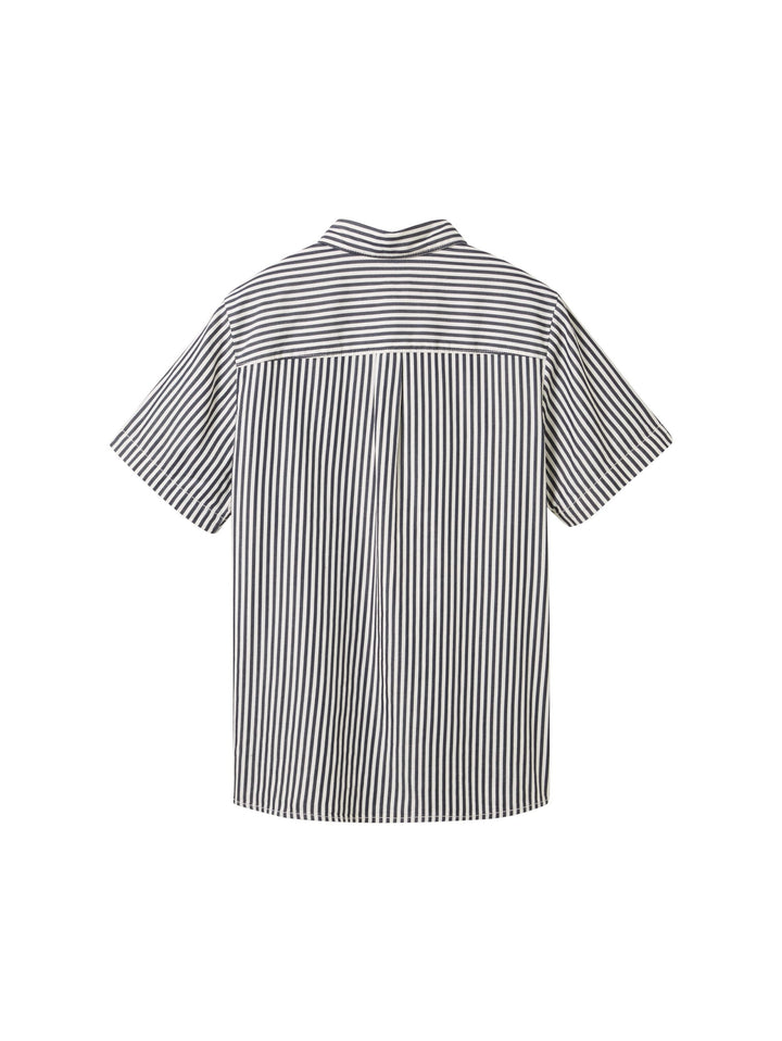 Striped short-sleeved shirt - Blue