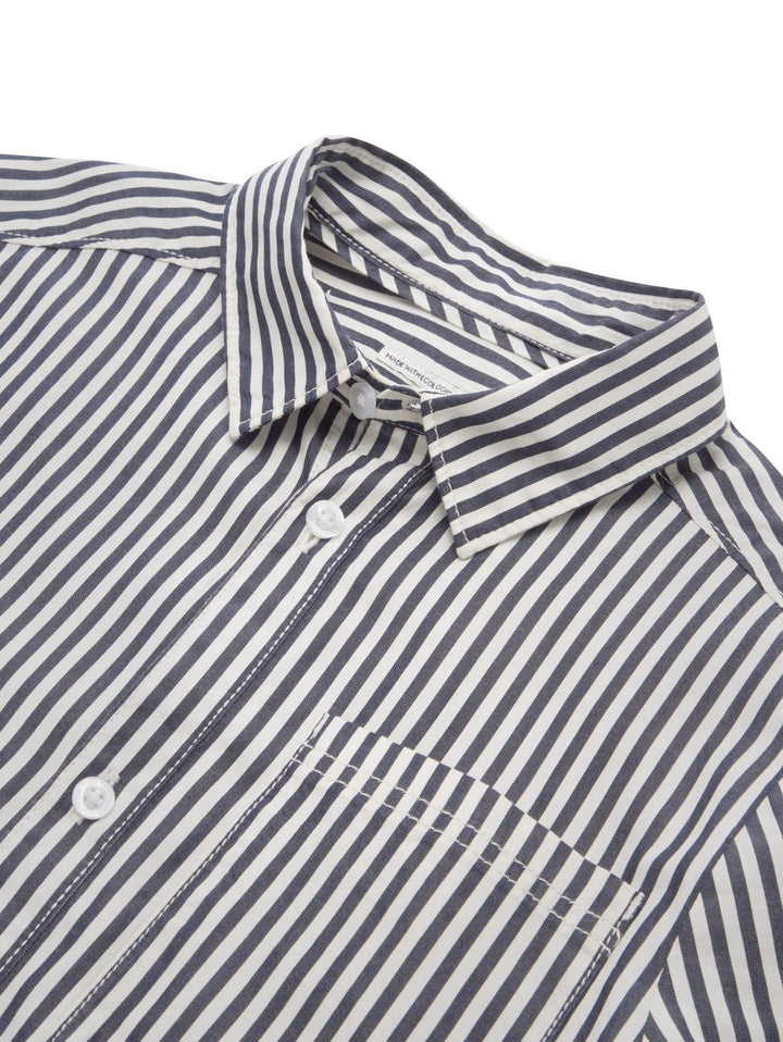 Striped short-sleeved shirt - Blue
