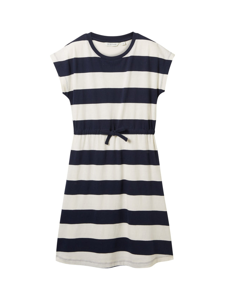 Striped jersey dress - Blue