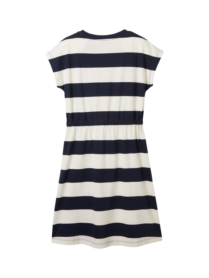 Striped jersey dress - Blue