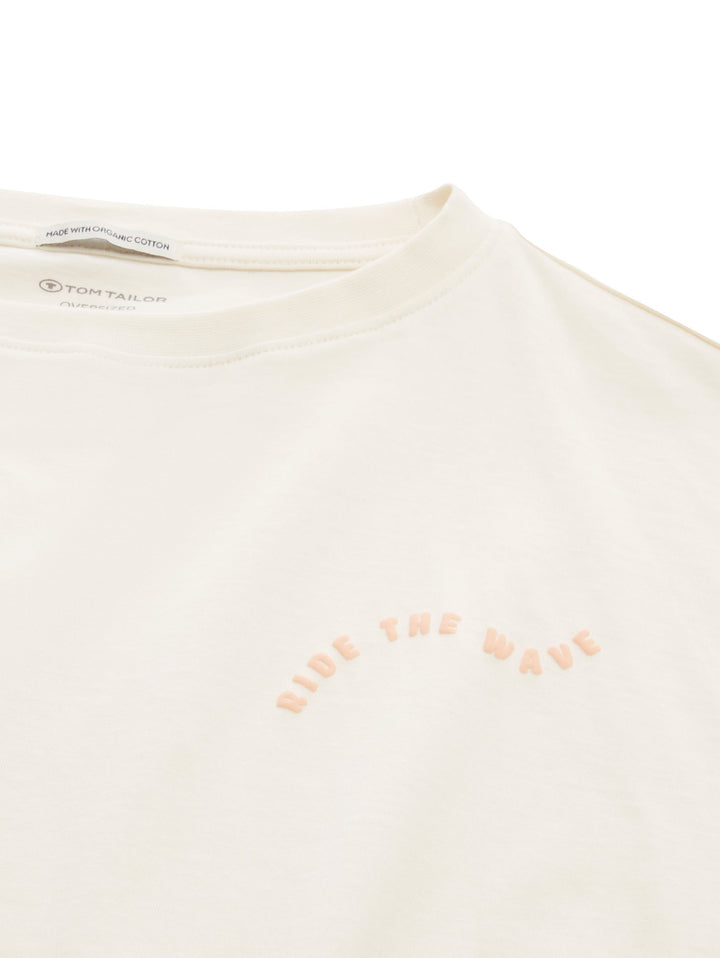 Cropped T-shirt with organic cotton - White