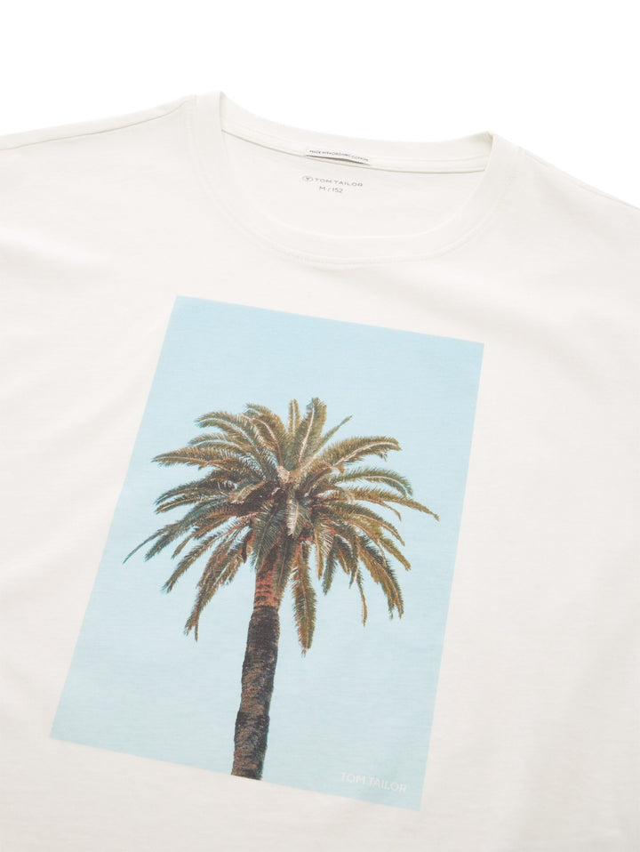 Photo print t-shirt with organic cotton - White