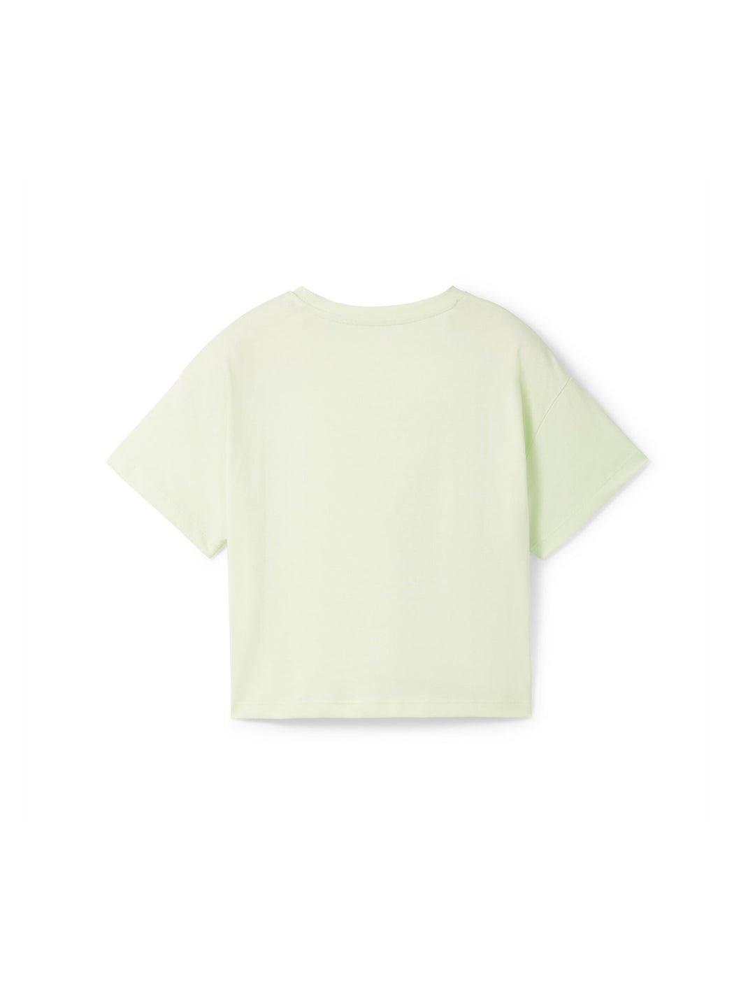 Cropped T-shirt with a print - Green