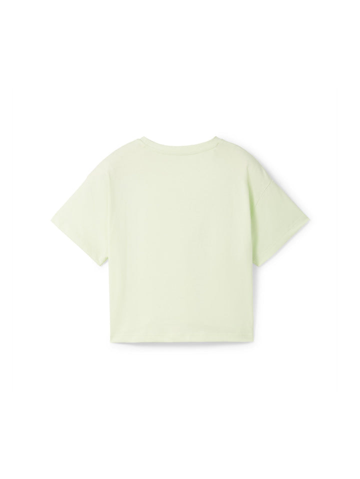 Cropped T-shirt with a print - Green