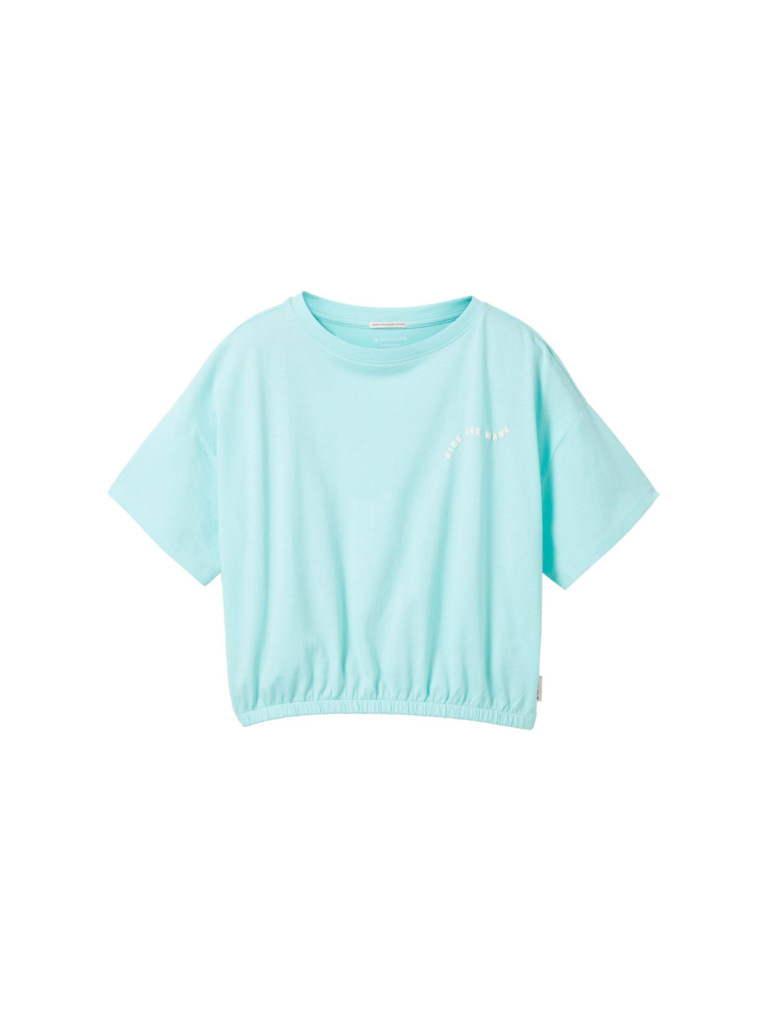 Cropped T-shirt with organic cotton - Blue