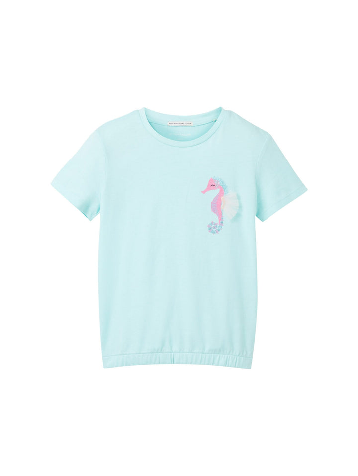 Oversized T-shirt with organic cotton - Blue