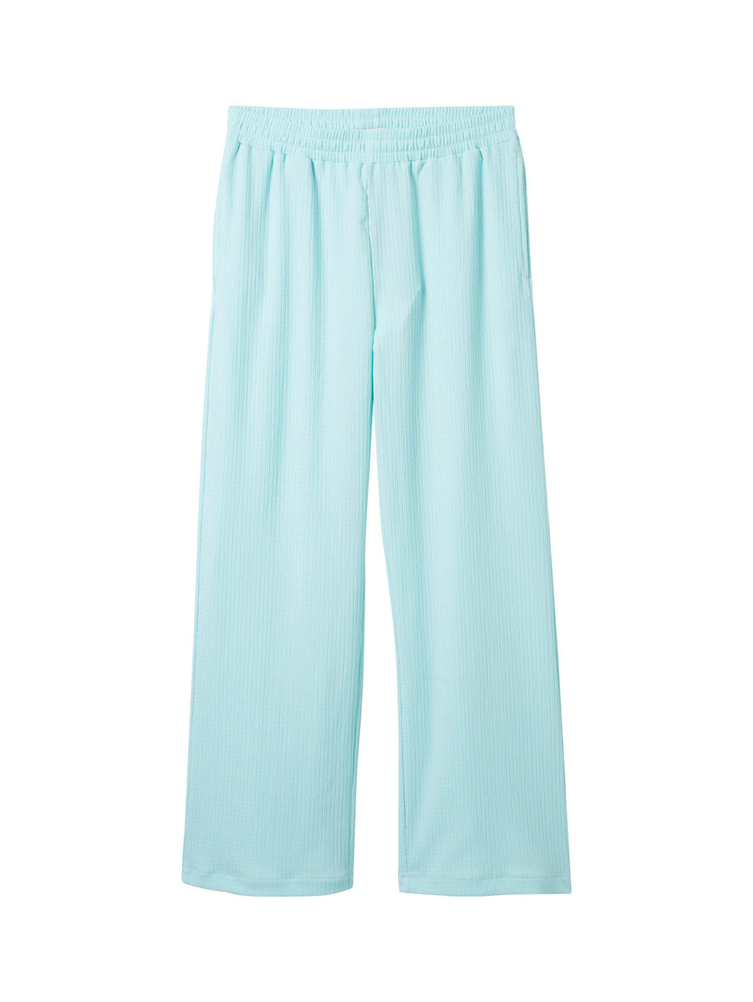 Wide-leg trousers with texture - Blue