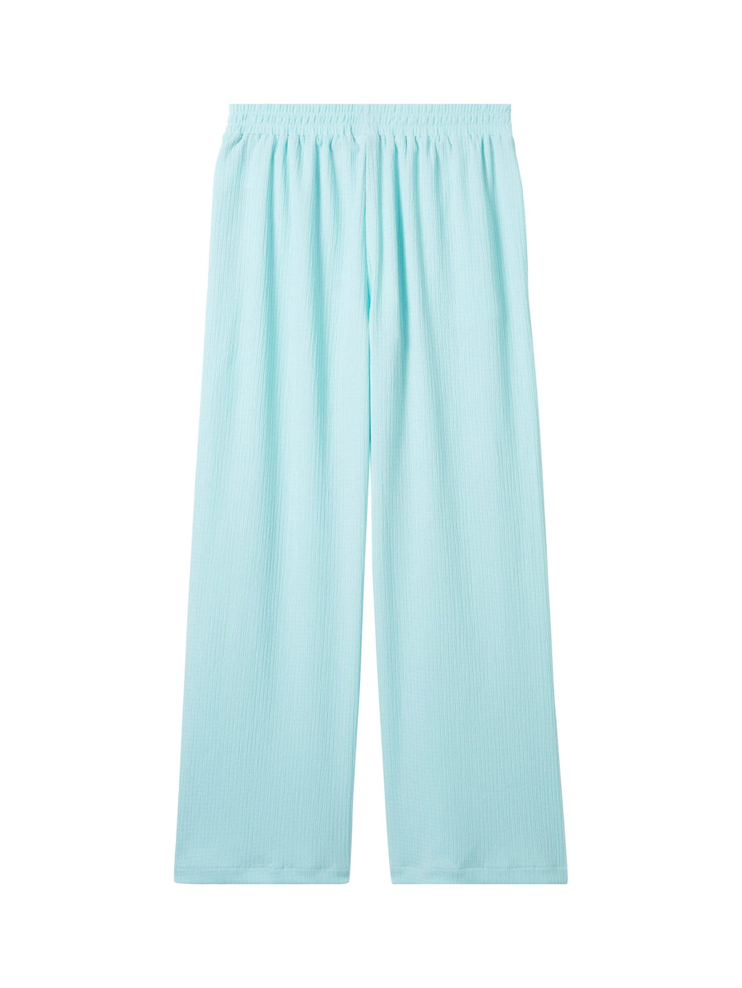 Wide-leg trousers with texture - Blue