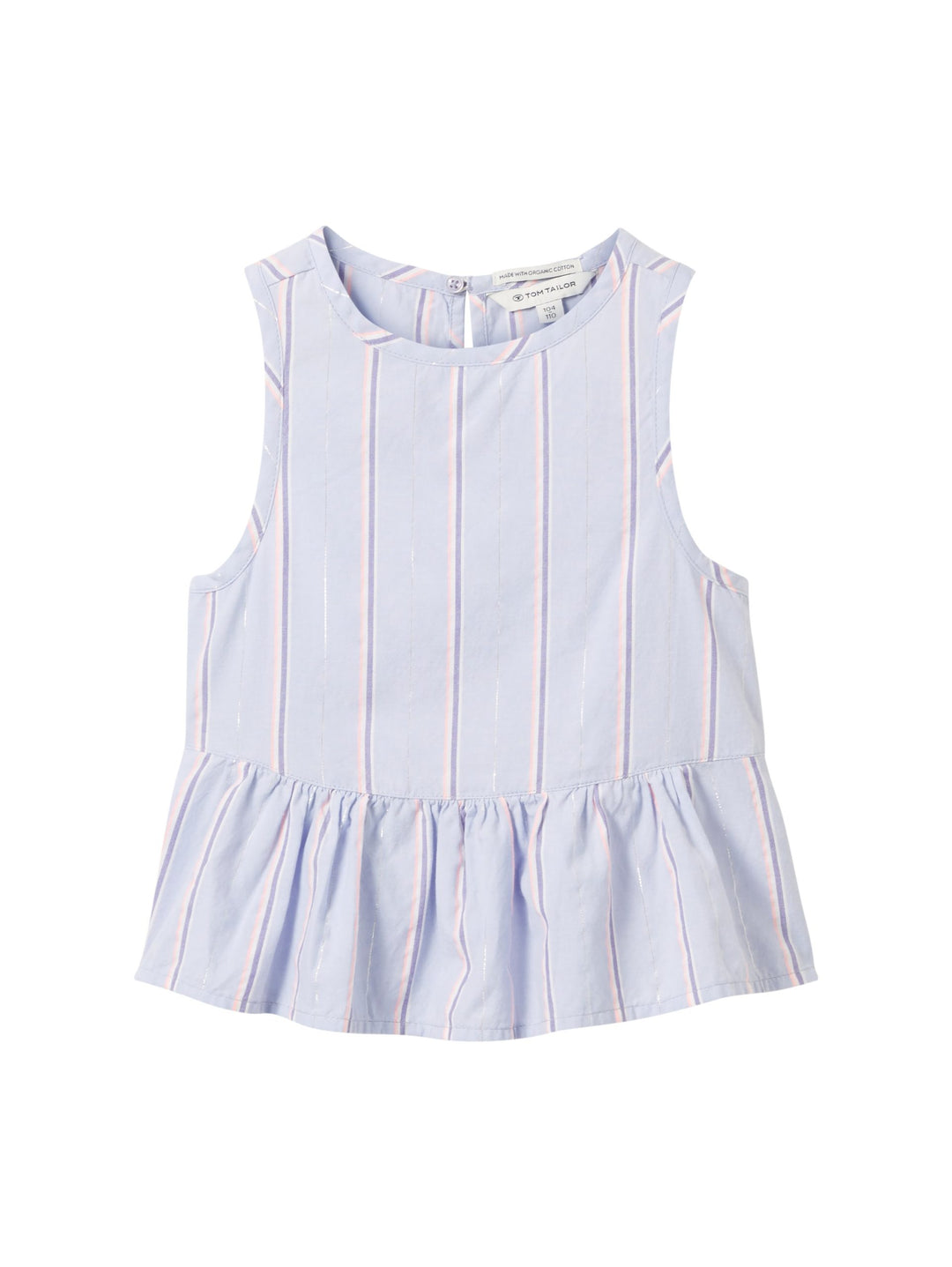 Striped blouse with organic cotton - Blue