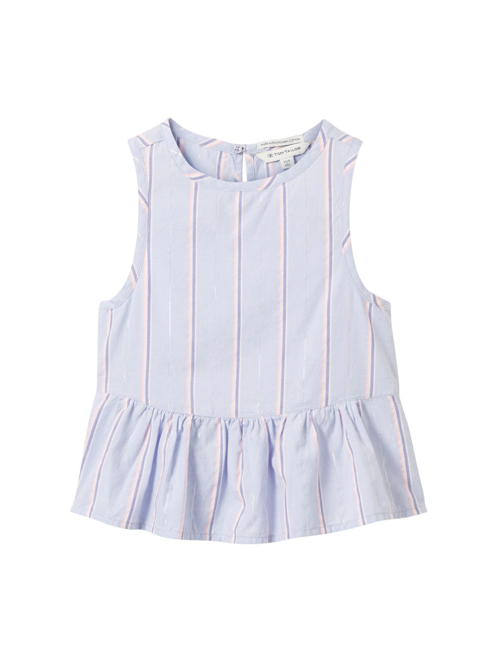 Striped blouse with organic cotton - Blue