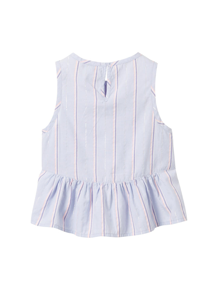 Striped blouse with organic cotton - Blue