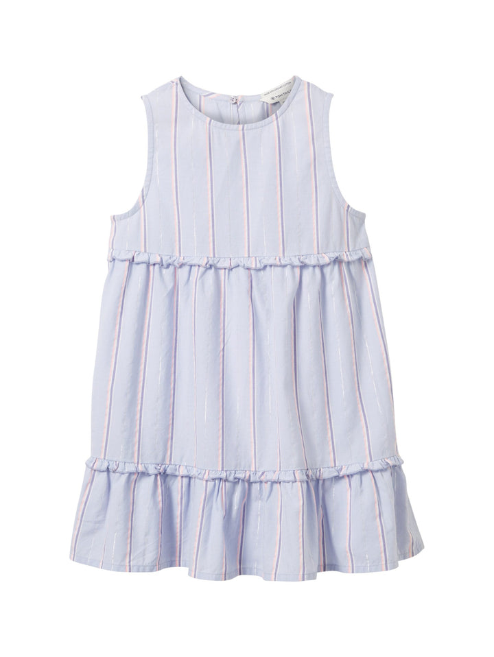 Striped mini dress with organic cotton - Blue