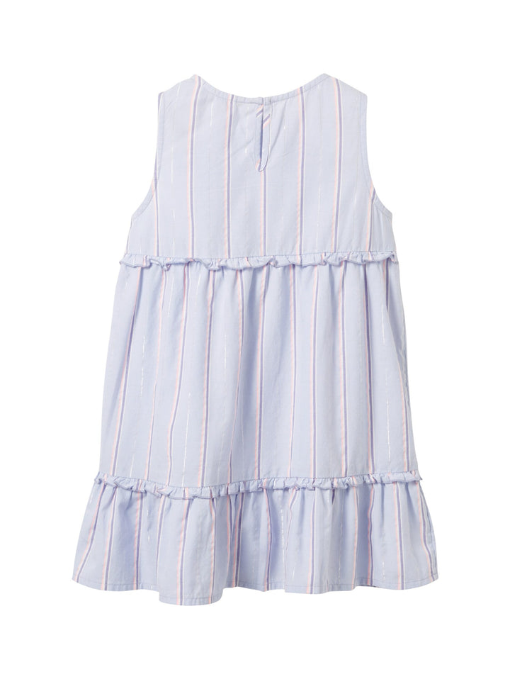 Striped mini dress with organic cotton - Blue