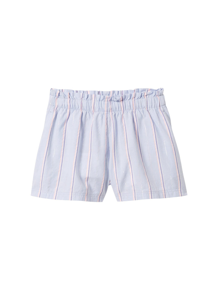 Striped shorts with organic cotton - Blue