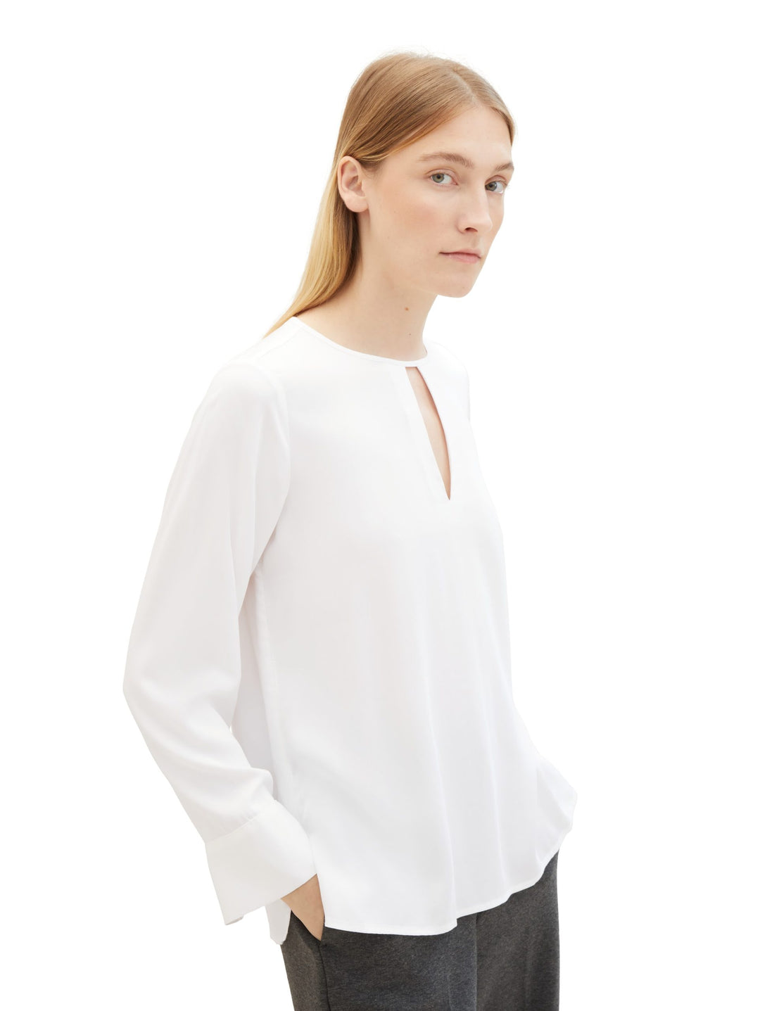 Blouse with cut-out details - White