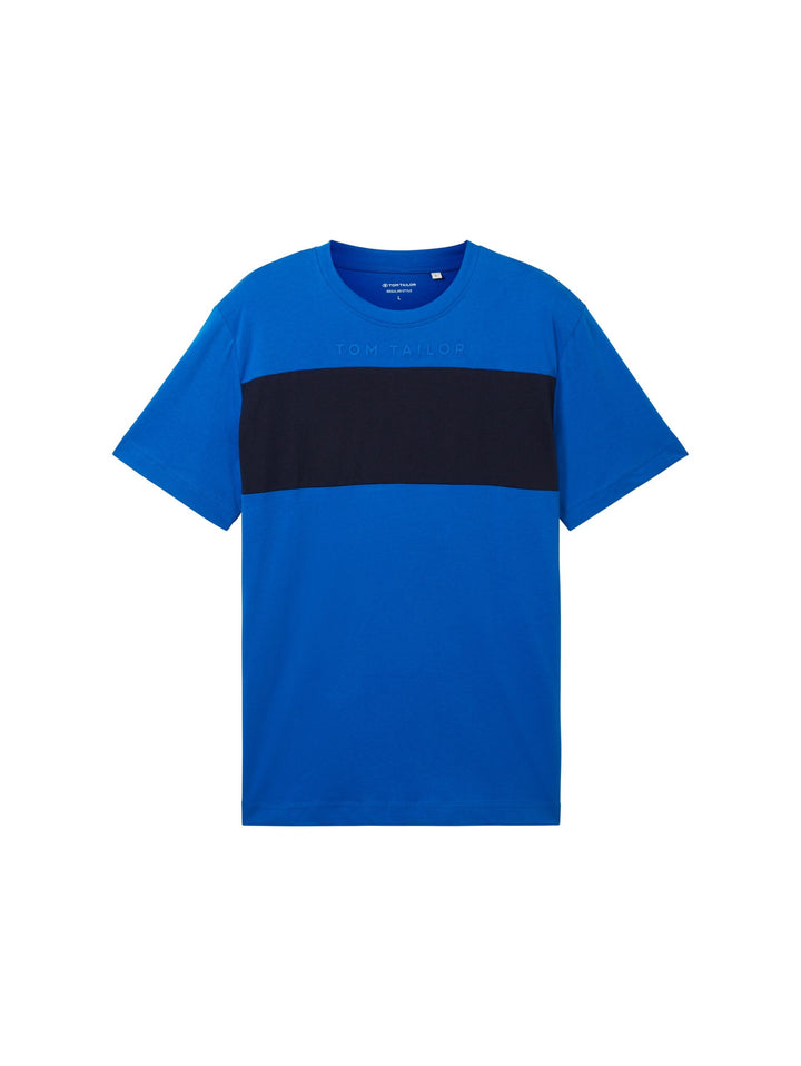 T-shirt with colour blocking - Blue