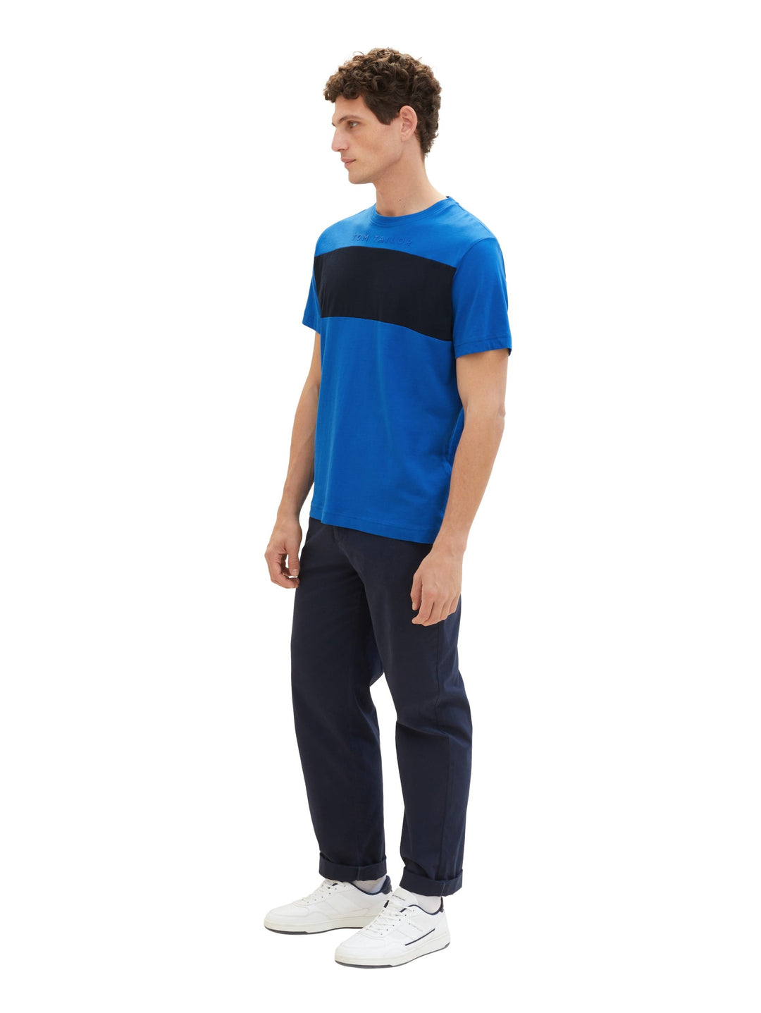 T-shirt with colour blocking - Blue