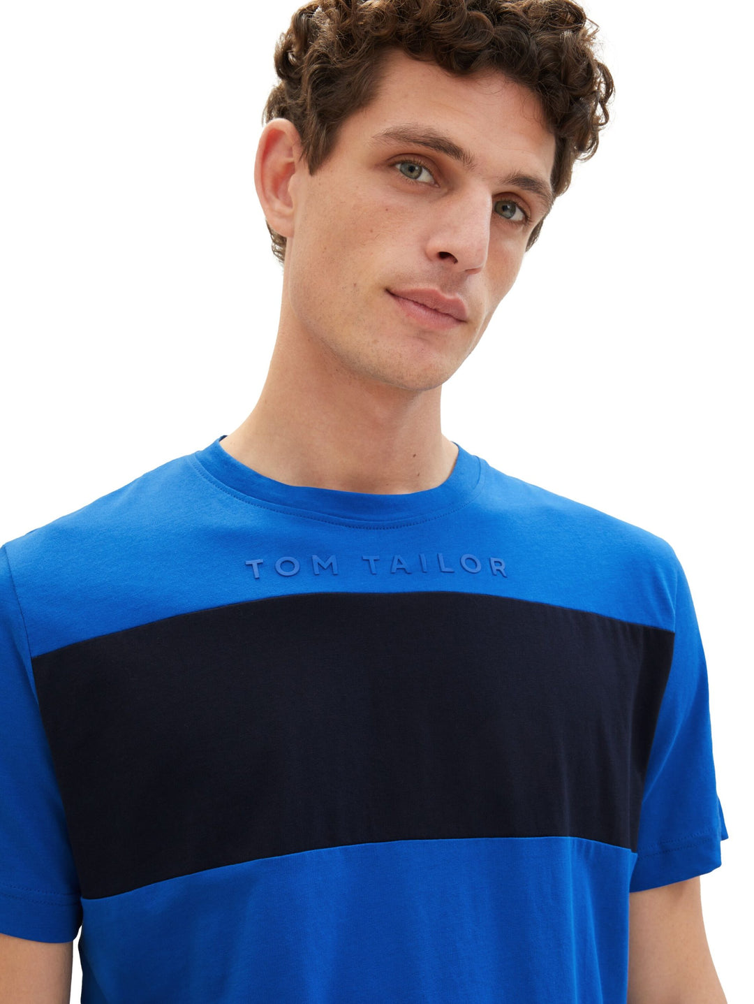 T-shirt with colour blocking - Blue