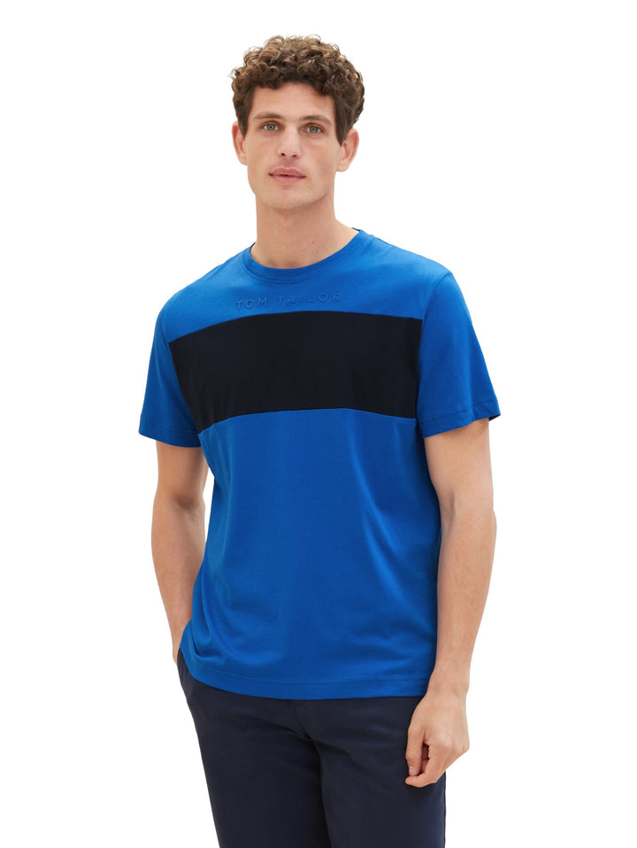 T-shirt with colour blocking - Blue