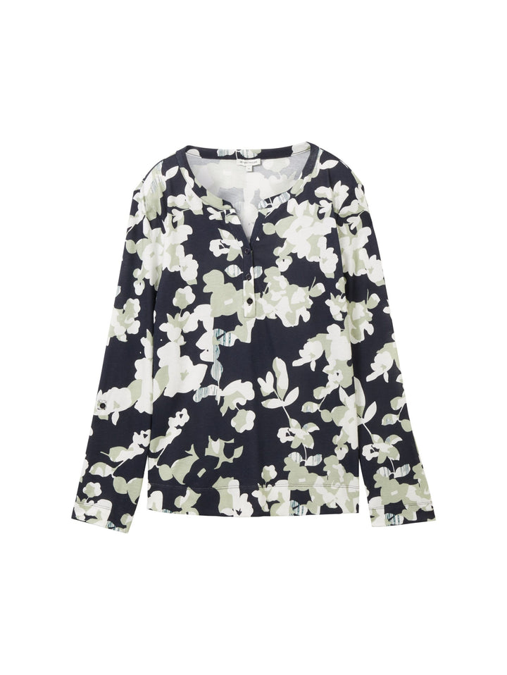 Patterned 7/8 sleeve shirt - Green