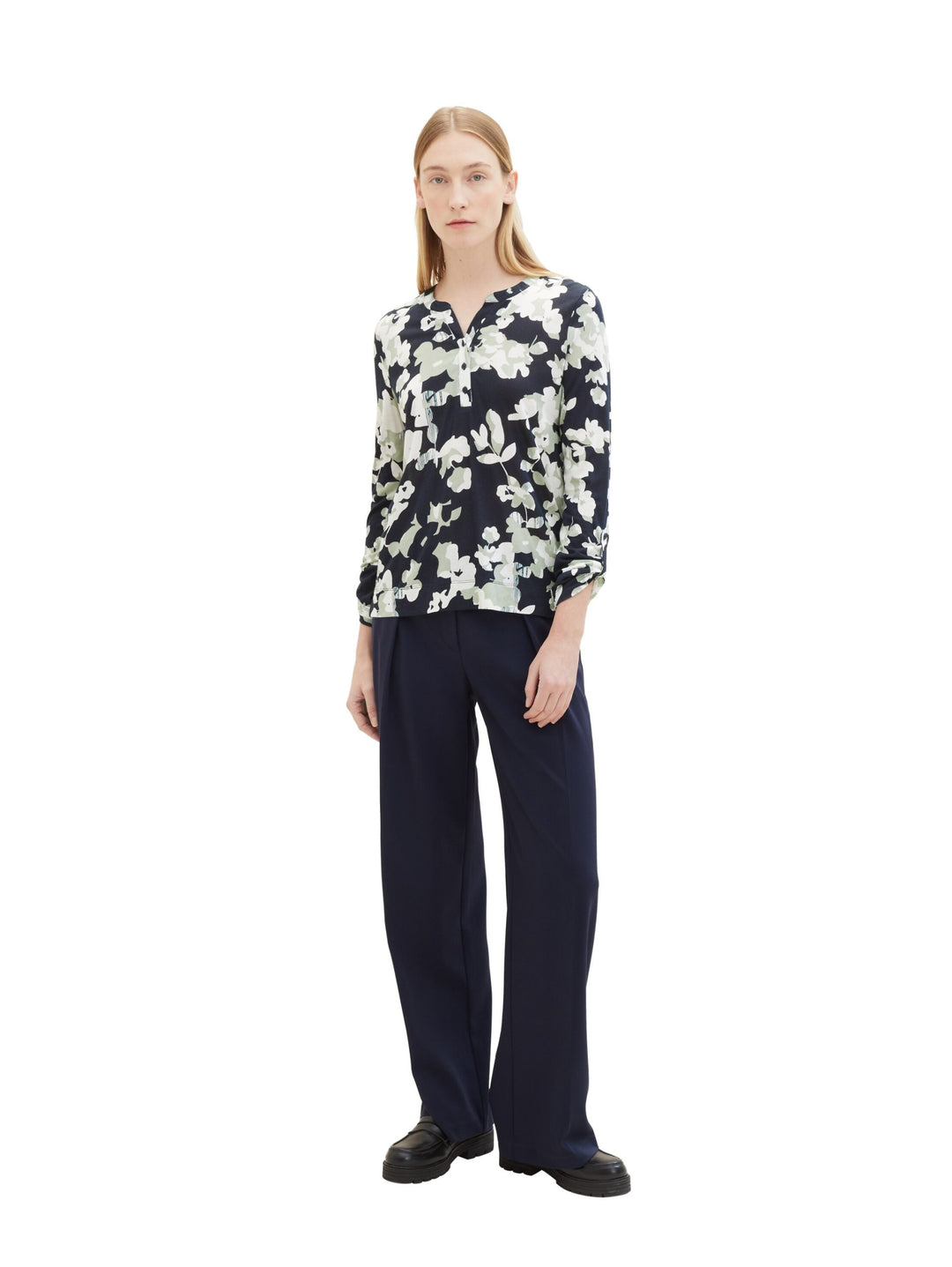 Patterned 7/8 sleeve shirt - Green