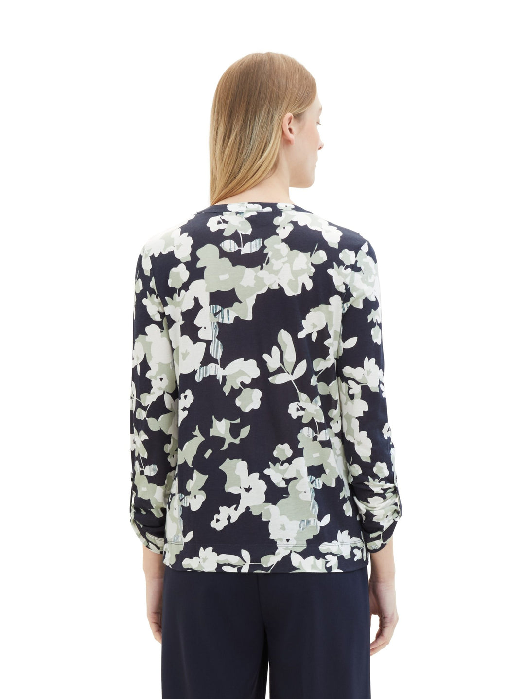 Patterned 7/8 sleeve shirt - Green