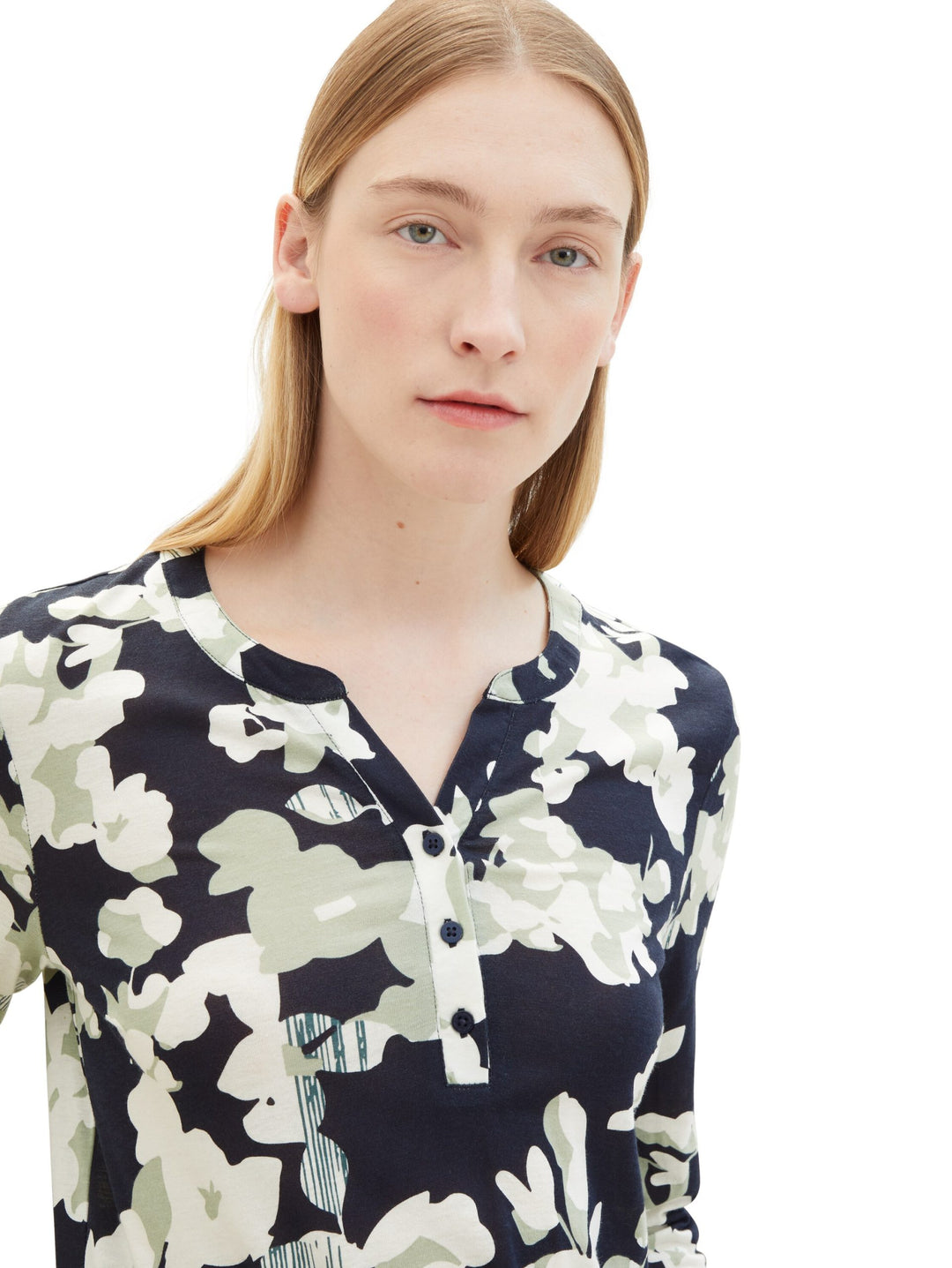 Patterned 7/8 sleeve shirt - Green