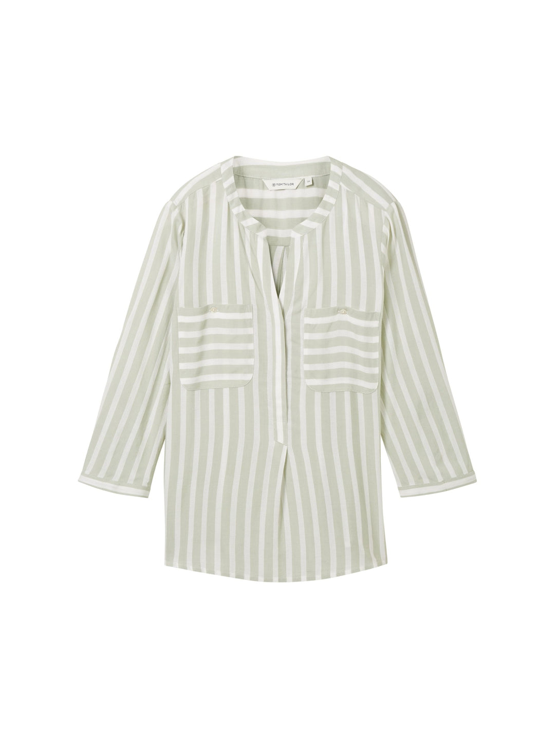 Striped blouse with pockets - Green