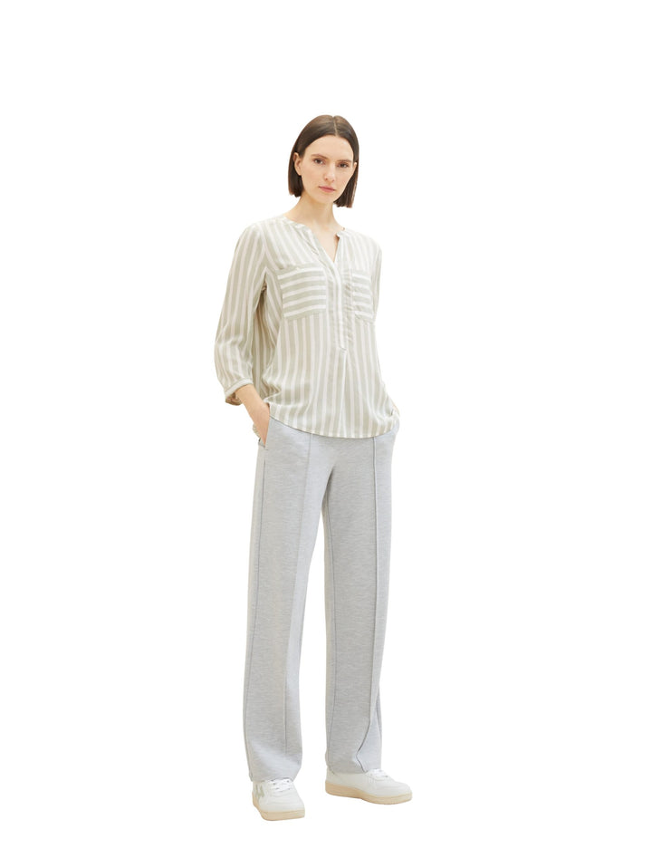 Striped blouse with pockets - Green