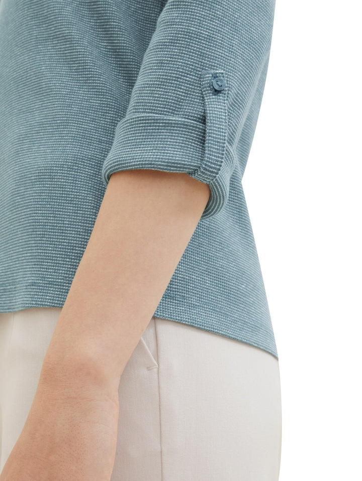 Striped t-shirt with organic cotton - White