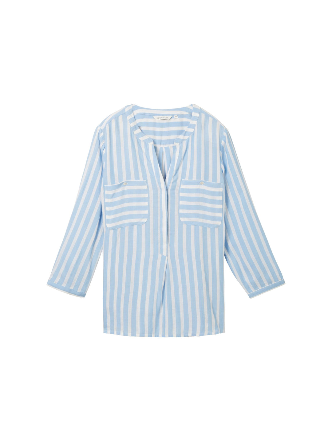Striped blouse with pockets - Blue