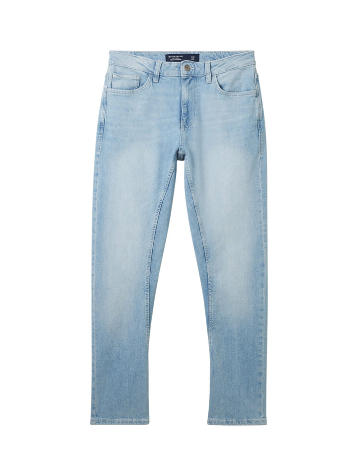 Regular tapered jeans with recycled cotton - Blue