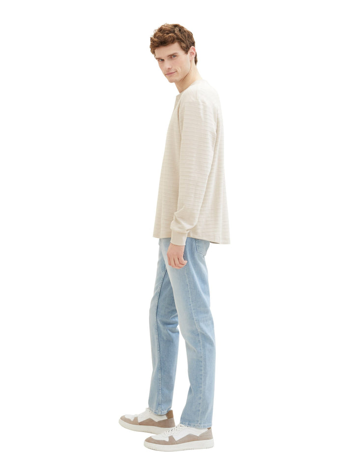 Regular tapered jeans with recycled cotton - Blue