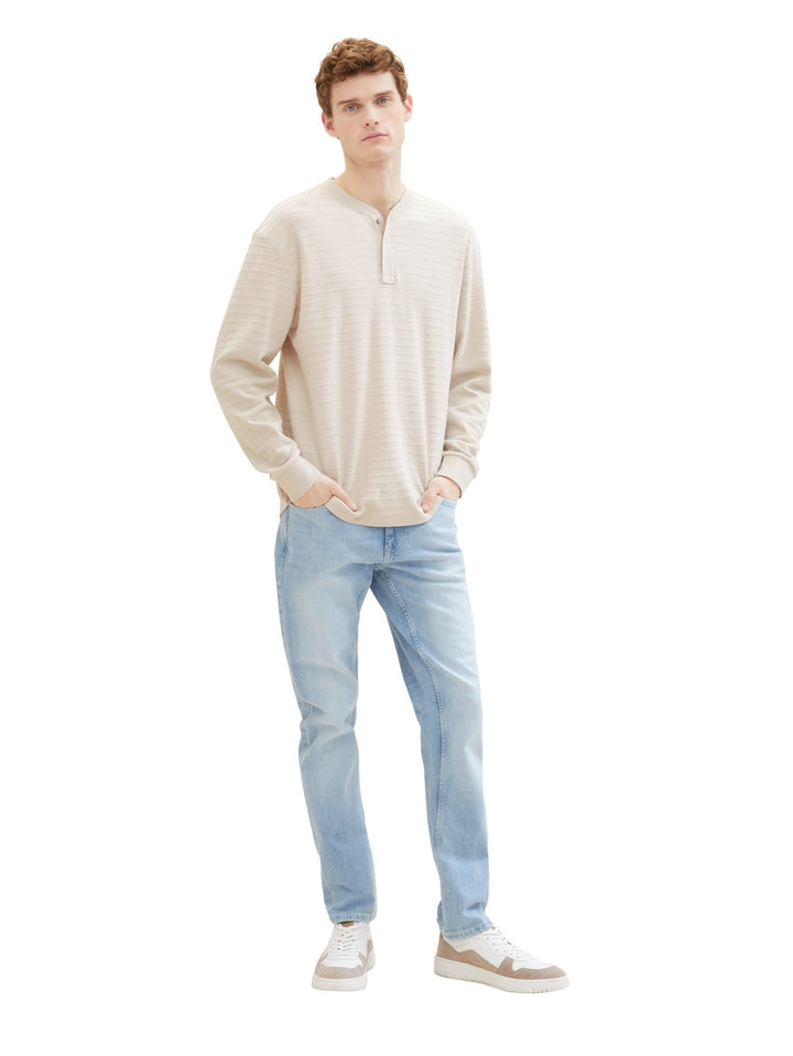 Regular tapered jeans with recycled cotton - Blue
